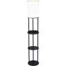 HomeRoots 66.5 in. Black and White 1 Light 1-Way (On/Off) Column Floor Lamp for Liviing Room with Cotton Cylin.der Shade