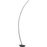 HomeRoots 62.25 in. Silver 1 Light 1-Way (On/Off) Arc Floor Lamp for Bedroom with Metal Cylin.der Shade