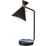 Adesso Maxine 19 in. Matte Black w. Antique Brass Accents Desk Lamp with Qi Wireless Charging