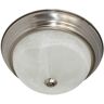 Jen 15 in. 80-Watt Brushed Nickel Integrated LED Flush Mount with Frosted Glass Silver Shade