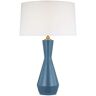 Generation Lighting Jens 27 in. Lucent Aqua Table Lamp with White Linen Shade and LED Light Bulb