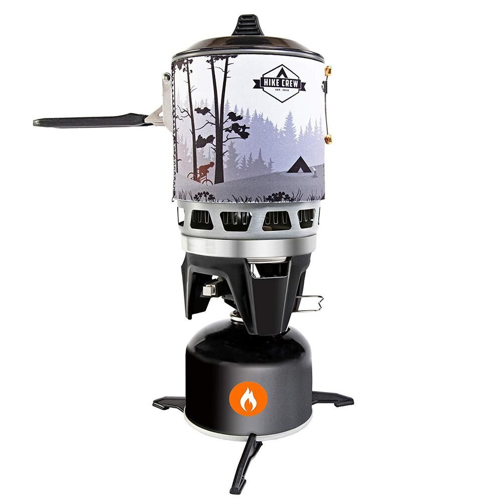 C AND A MARKETING INC Portable Gas Powered Stove top and Cooking System, Compact Camping Cooktop with 0.8 l Pot