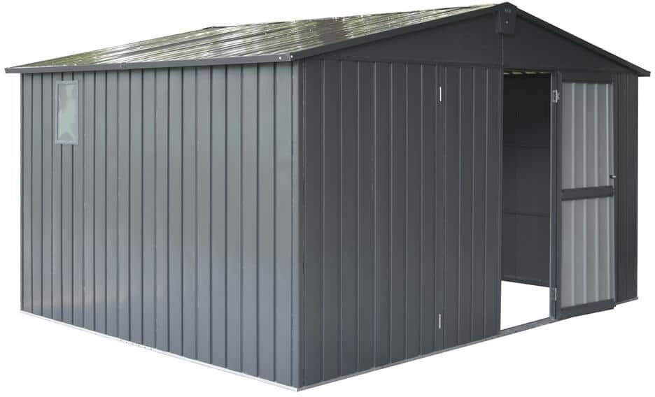 Clihome 11 ft. W x 9 ft. D Outdoor Garden Metal Shed Utility Tool Storage Room with Lockable Door 120 sq. ft. Coverage Area