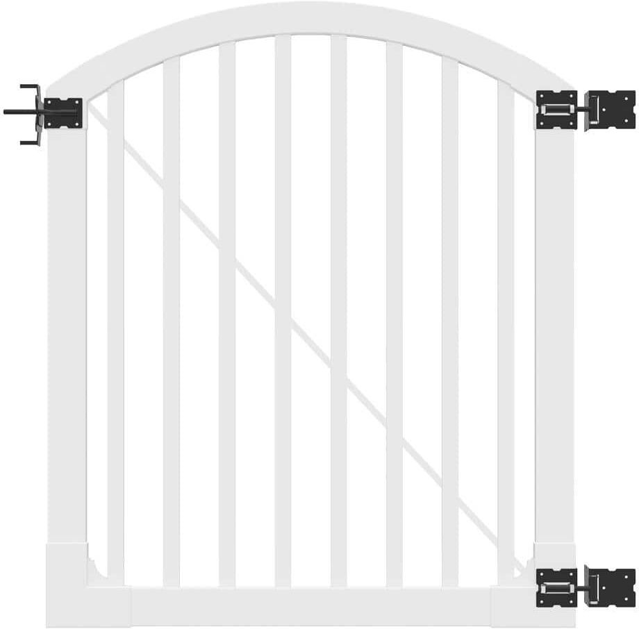 WamBam Fence 4 ft. x 4 ft. Premium Vinyl Yard and Pool Fence Gate with Powder Coated Stainless Steel Hardware