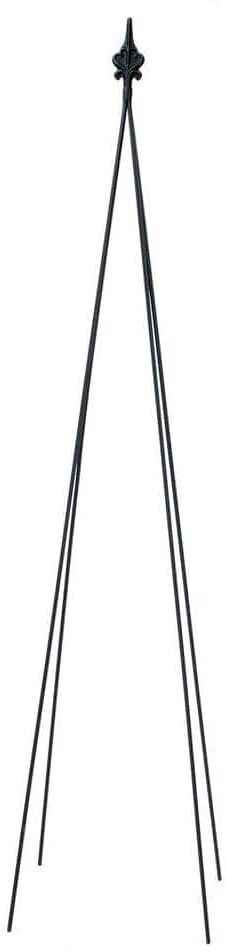 ACHLA DESIGNS Fleur-De-Lis Garden Trellis Tool, 78 in. Tall Black Powder Coat Finish