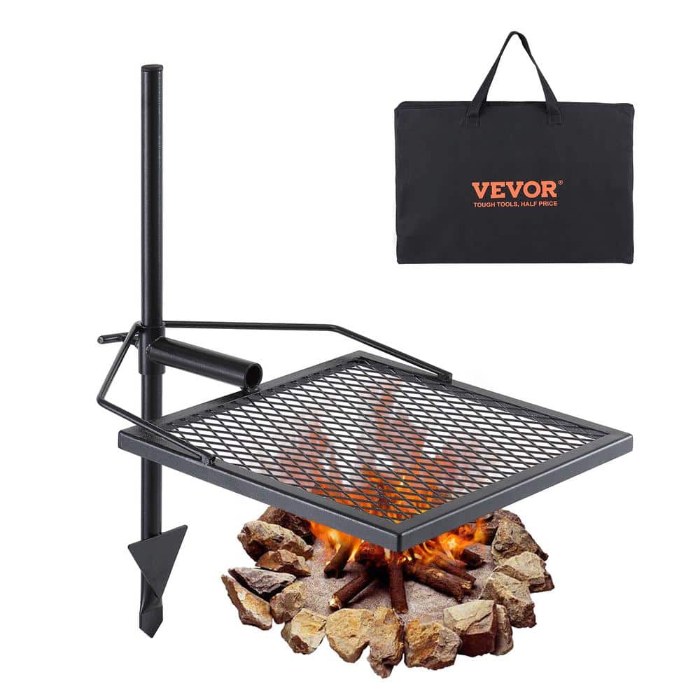 VEVOR Swivel Campfire Grill 360° Adjustable Open Fire Outdoor Cooking Equipment Fire Pit Grill Grate over Fire Pits