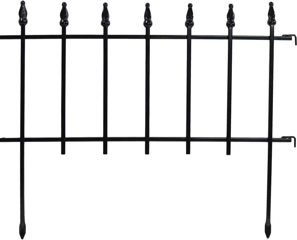 Sunnydaze Decor 18 in. Steel Border Patio Walkway Garden Fence Panels - Roman Style (20-Piece)