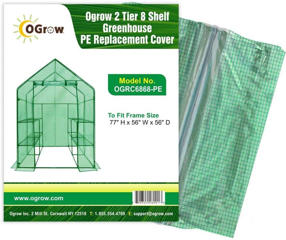 OGROW Machrus  Premium PE Greenhouse Replacement Cover for Walk in Greenhouse Fits Frame 56 in.Lx56 in.Wx77 in.H