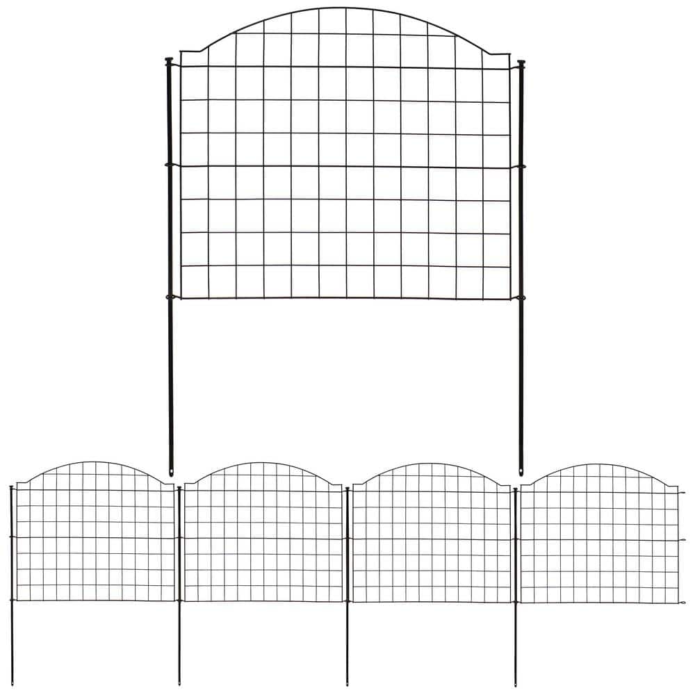 Sunnydaze Decor 25 in. 5-Piece Arched Grid Garden Border Fence