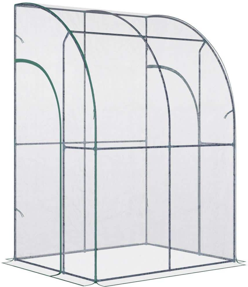 Outsunny 79.2 in. W x 79.2 in. D x 79.2 in. H Green Tunnel Greenhouse Walk-In Hot House with Roll-up Windows and Zippered Door