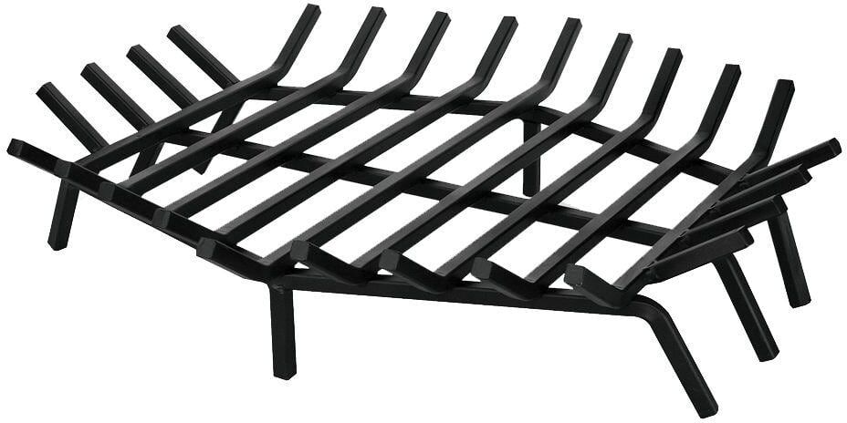 UniFlame 27 in. W x 27 in. D Black Cast Iron Hexagon Shape Bar Fireplace Grate