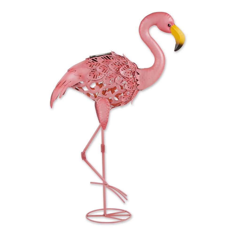 Zingz & Thingz Leaning Solar Flamingo Statue