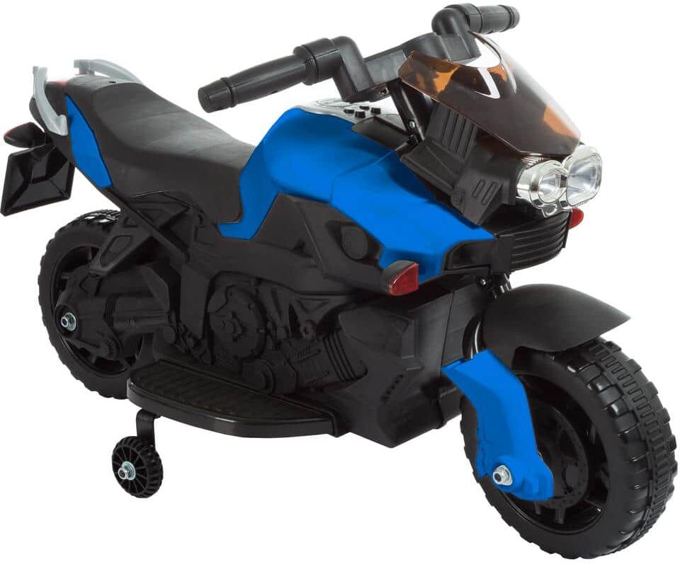 Lil Rider 6-Volt Kids Motorcycle Electric Ride-On Toy Motorbike with Training Wheels - Blue