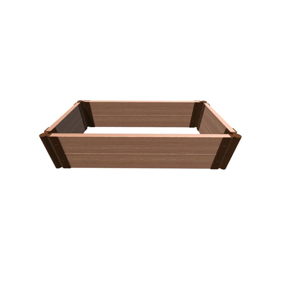 Frame It All Tool-Free Classic Sienna 2 ft. x 4 ft. x 11 in. Composite Raised Garden Bed-2 in. Profile