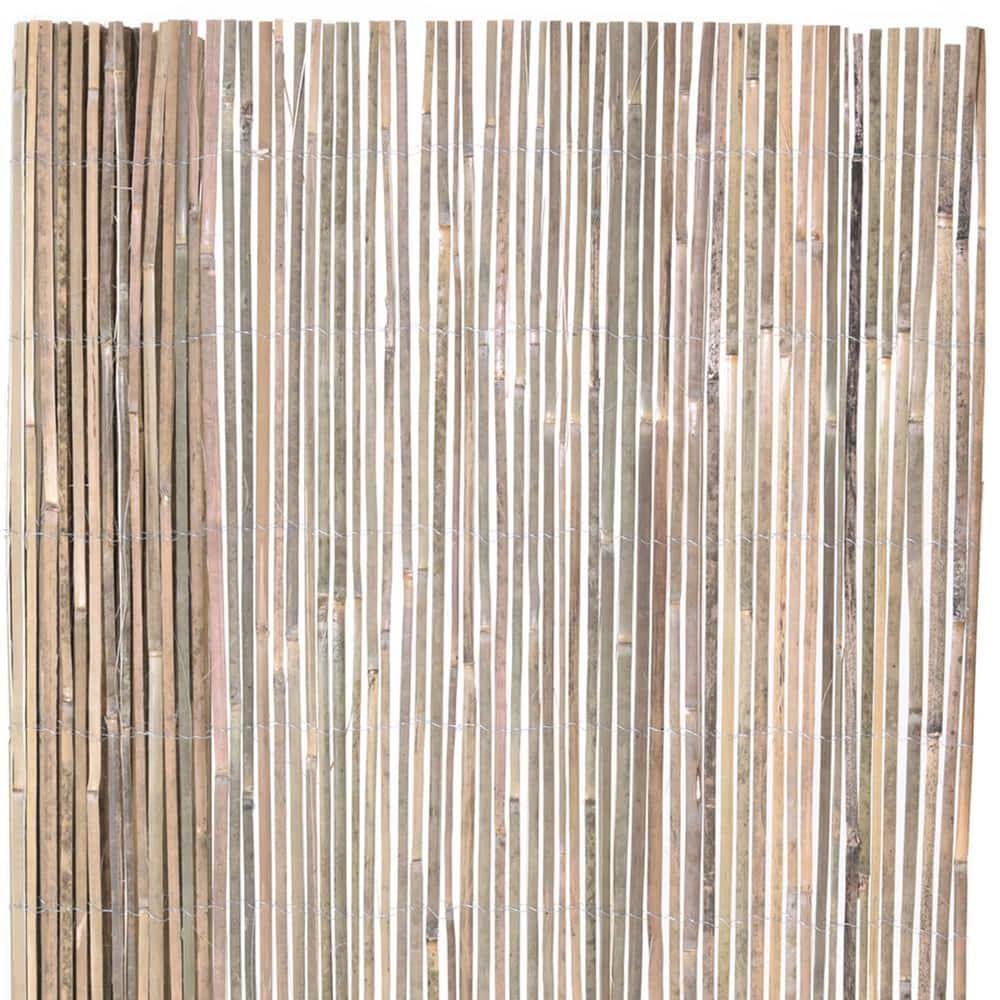 Backyard X-Scapes 4 ft. H x 6 ft. L Natural Raw Split Bamboo Slat Fence (2-Pack)