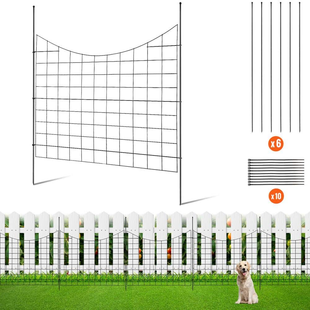 VEVOR Garden Fence No Dig Fence 36.6 in. H x 29.5 in. L Animal Barrier Fence with 2.5 in. Spike Spacing (5-Pack)