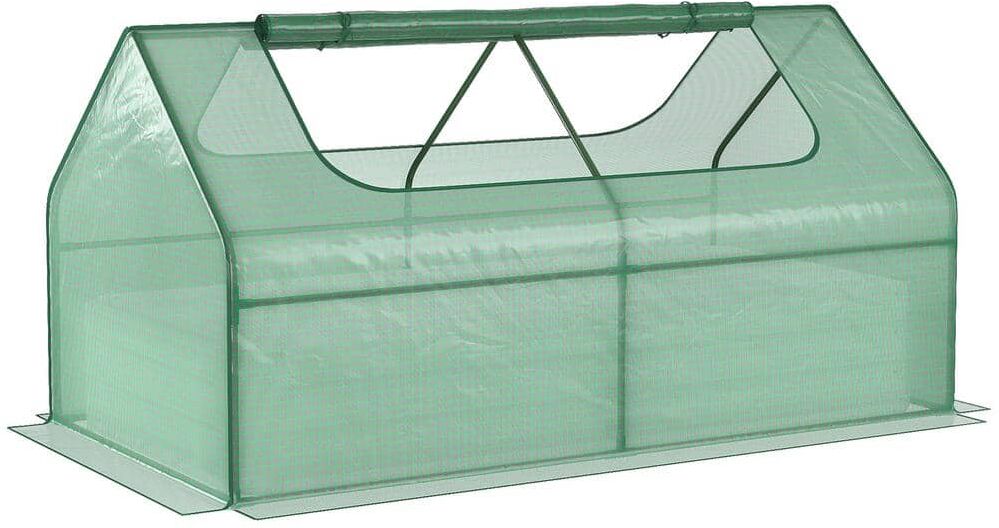 Outsunny 72 in. W x 37 in. D x 36 in. H Metal Raised Green Greenhouse