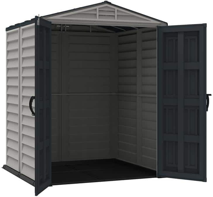 Duramax Building Products YardMate Plus 5 ft. 6 in. x 5 ft. 6 in. Gray Vinyl Storage Shed