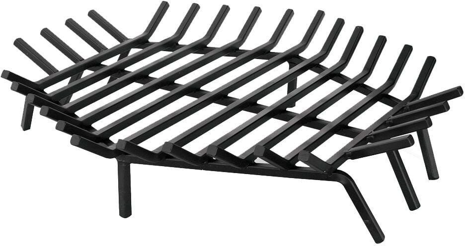 UniFlame 30 in. W x 30 in. D Black Cast Iron Hexagon Shape Bar Fireplace Grate