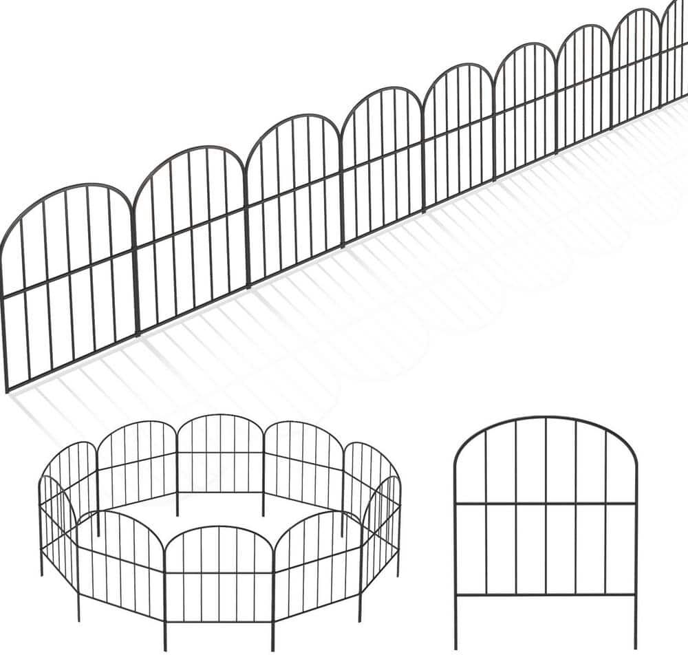 Oumilen Garden Fence, 47 ft. L x 16.5 in. H, Rustproof Metal Wire Panel, Arched