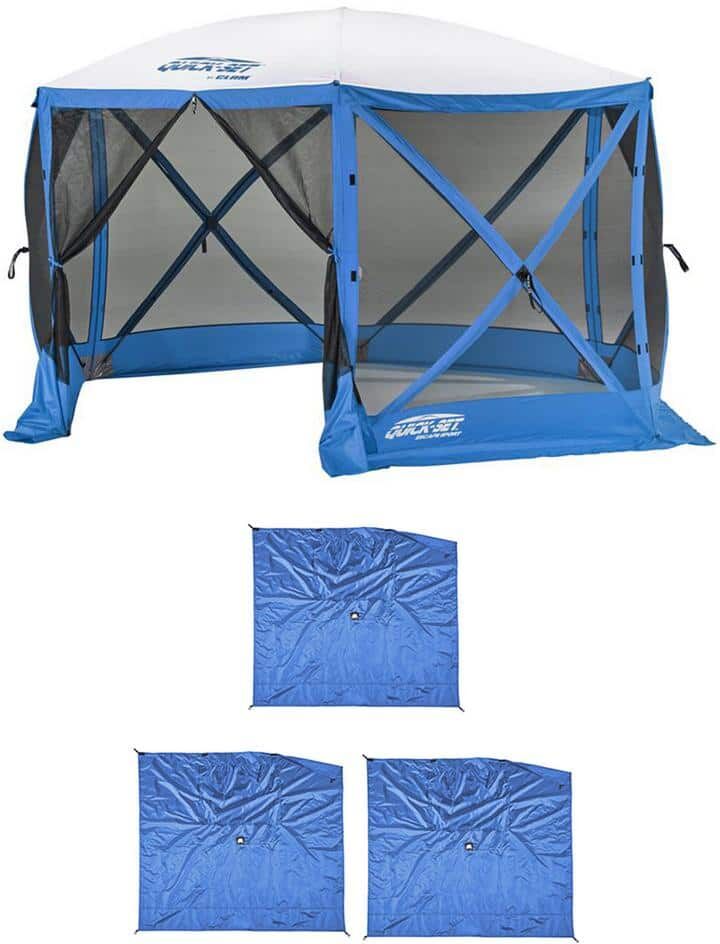 Clam Quick Set Escape Sport Tailgating Shelter Tent Plus Wind and Sun Panels (3-Pack)