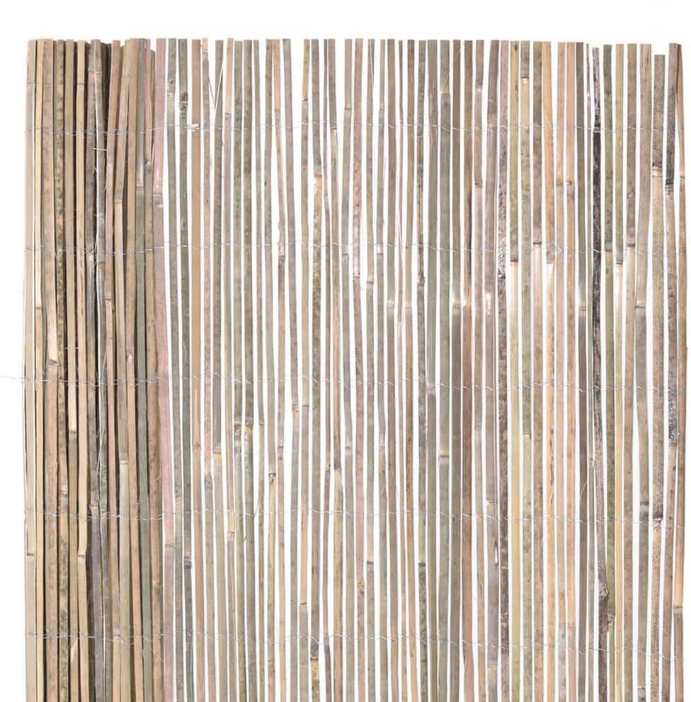 Backyard X-Scapes 6 ft. H x 16 ft. L Split Bamboo Slats Screening Fencing Natural Finish Bamboo Fence Roll