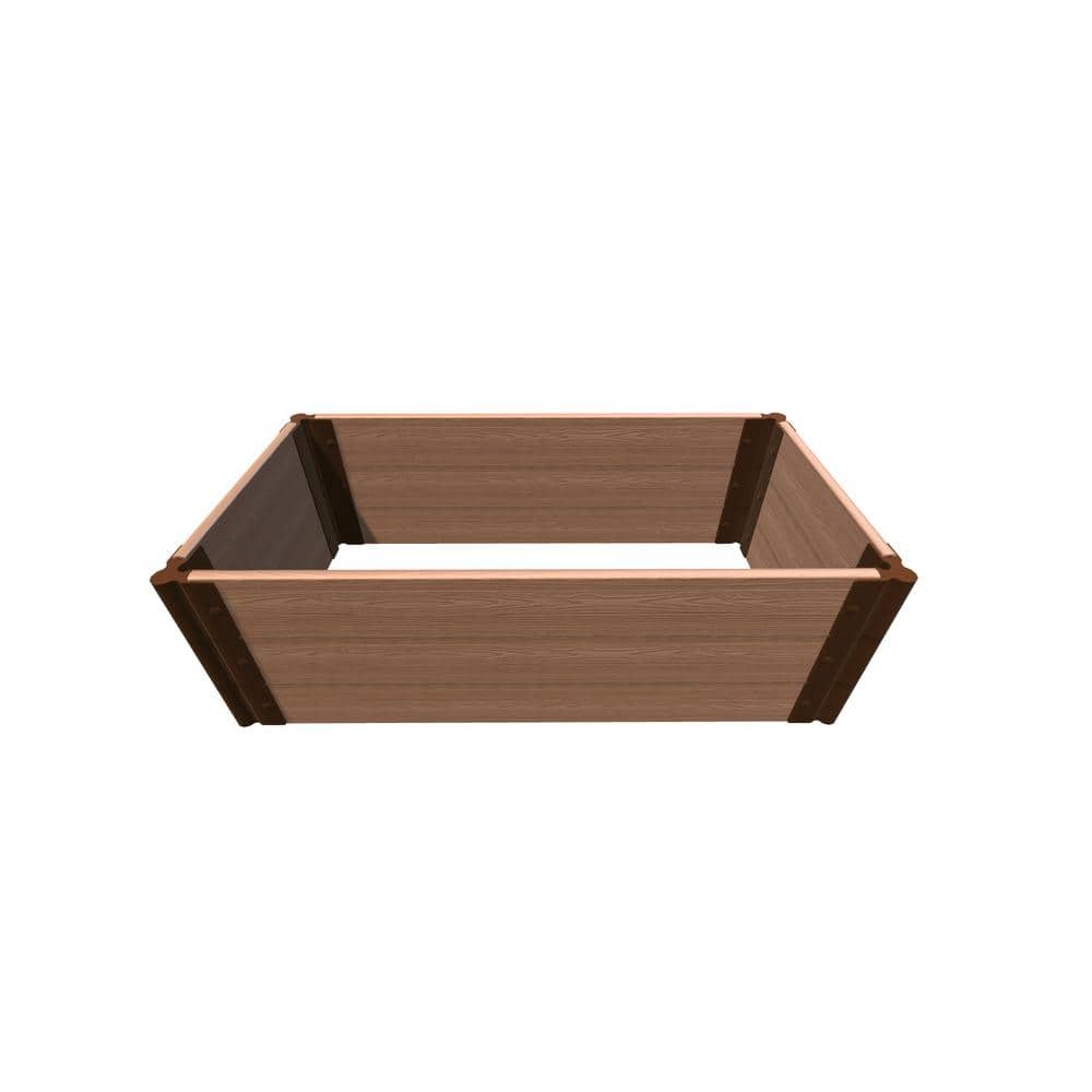 Frame It All Tool-Free Classic Sienna 2 ft. x 4 ft. x 16. 5 in. Composite Raised Garden Bed-1 in. Profile