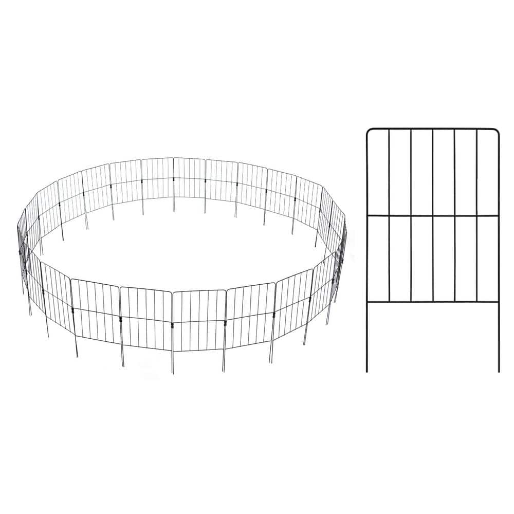 Costway 13 in. Metal Decorative Garden Fence Rustproof Folding Wire Animal Barrier (25-Pieces)