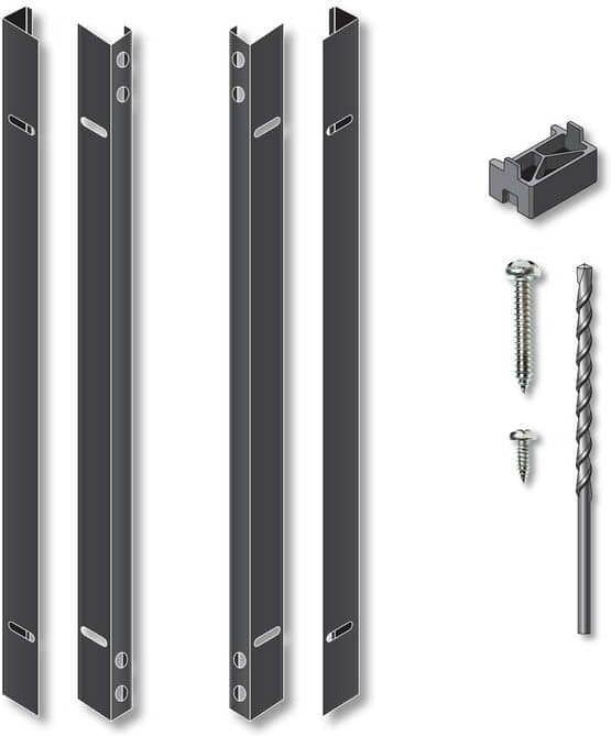 OUTDECO 24 in. Galvanized Steel Adjustable Slat Fence Frame Kit