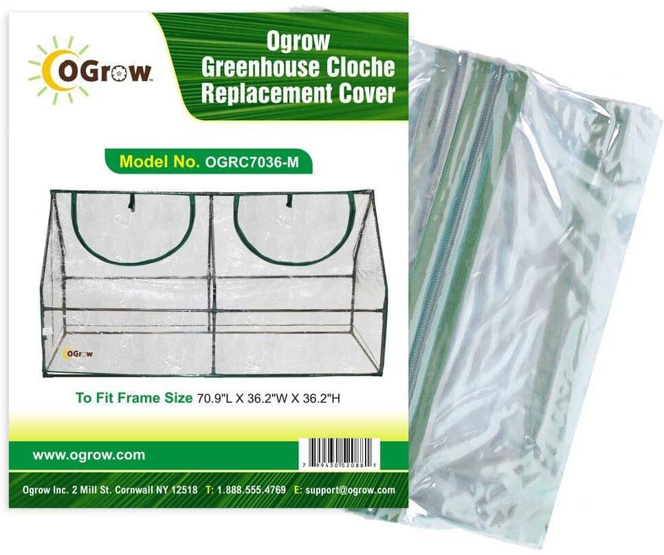 Ogrow Machrus  Premium Greenhouse Replacement Cover for Greenhouse Cloche  Clear  Fits Frame 71 in.Lx36 in.Wx36 in.H