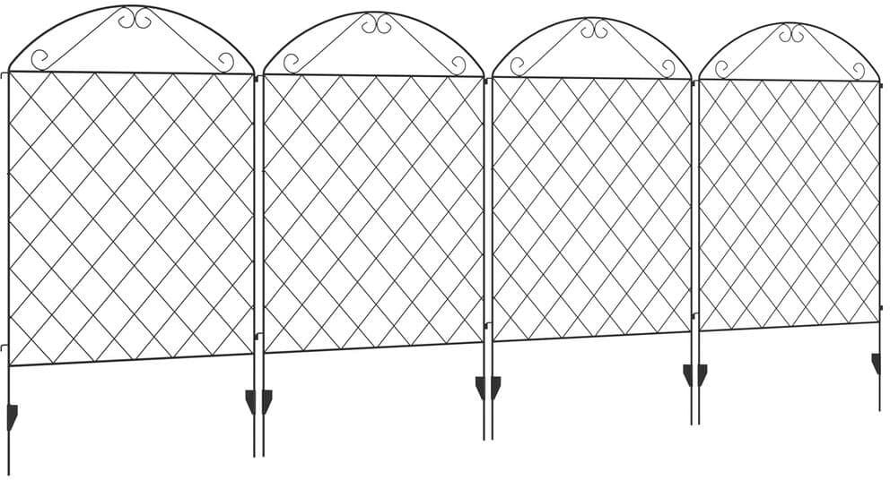 Outsunny 138.5 in. Metal Garden Fence