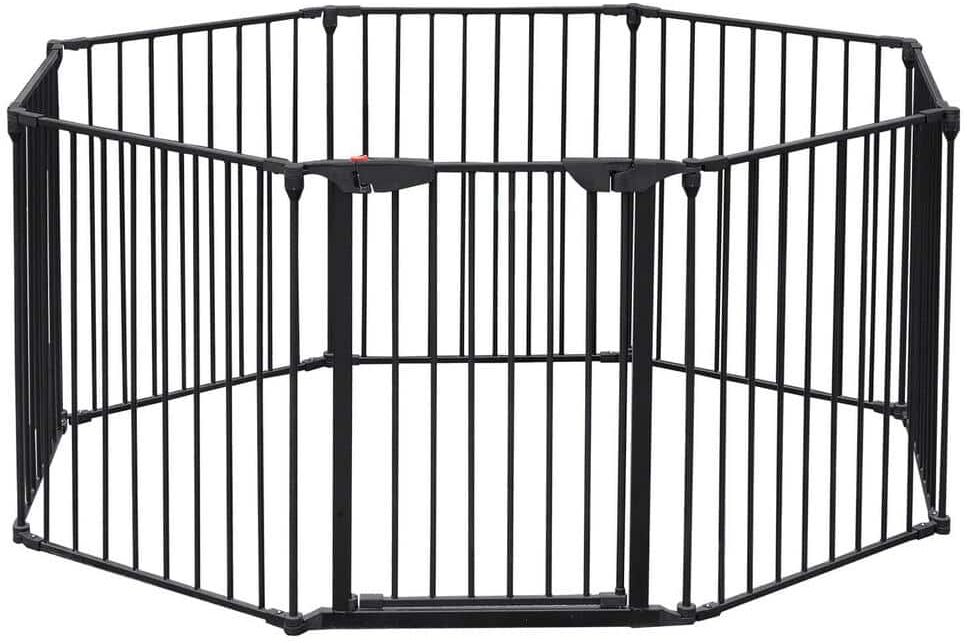 Amucolo 200 in. Adjustable Safety Gate 8 Panel Play Yard Metal Doorways Fence