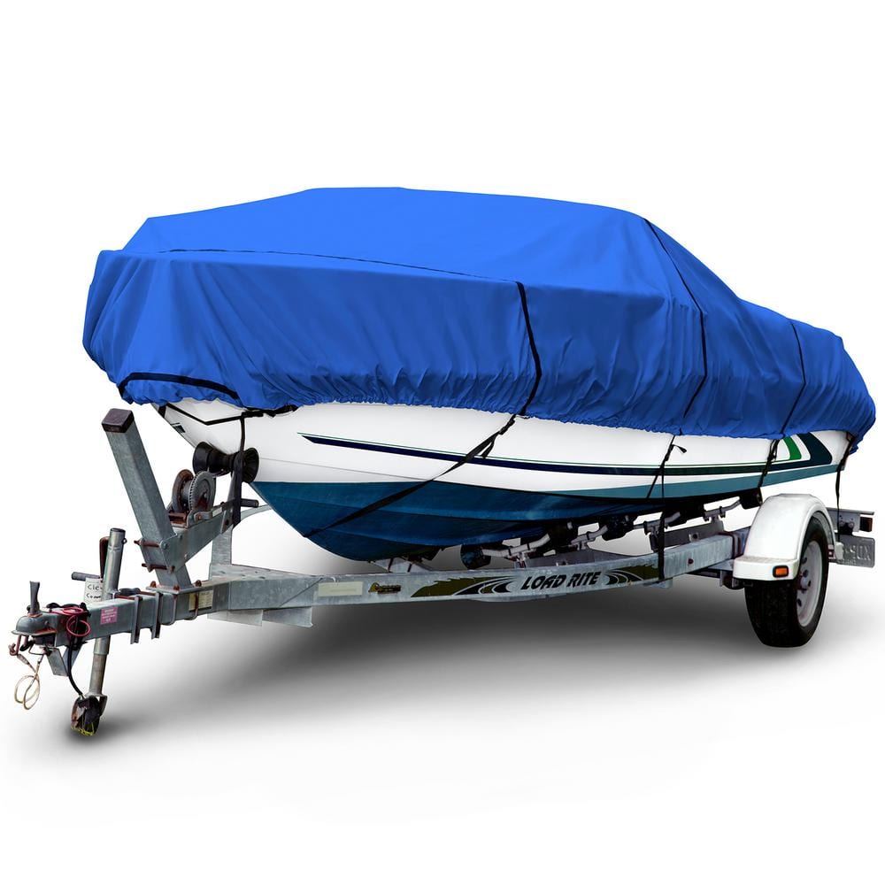 Budge Sportsman 600 Denier 16 ft. to 18 ft. (Beam Width Up to 90 in.) Blue V-Hull Fishing Boat Cover BT-3