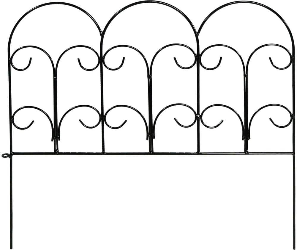 Sunnydaze Decor Victorian 18 in. W x 16 in. H Steel Wire Garden Fence (5-Pack)