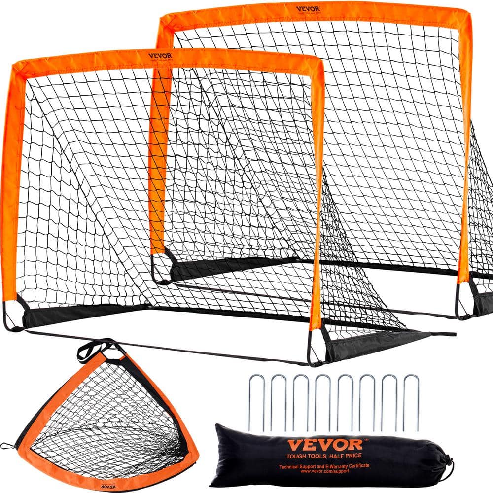 VEVOR Portable Soccer Goal 4 x 3 ft. Kids Backyard Soccer Net Foldable Pop Up Practice Soccer Net, (2-Pack)