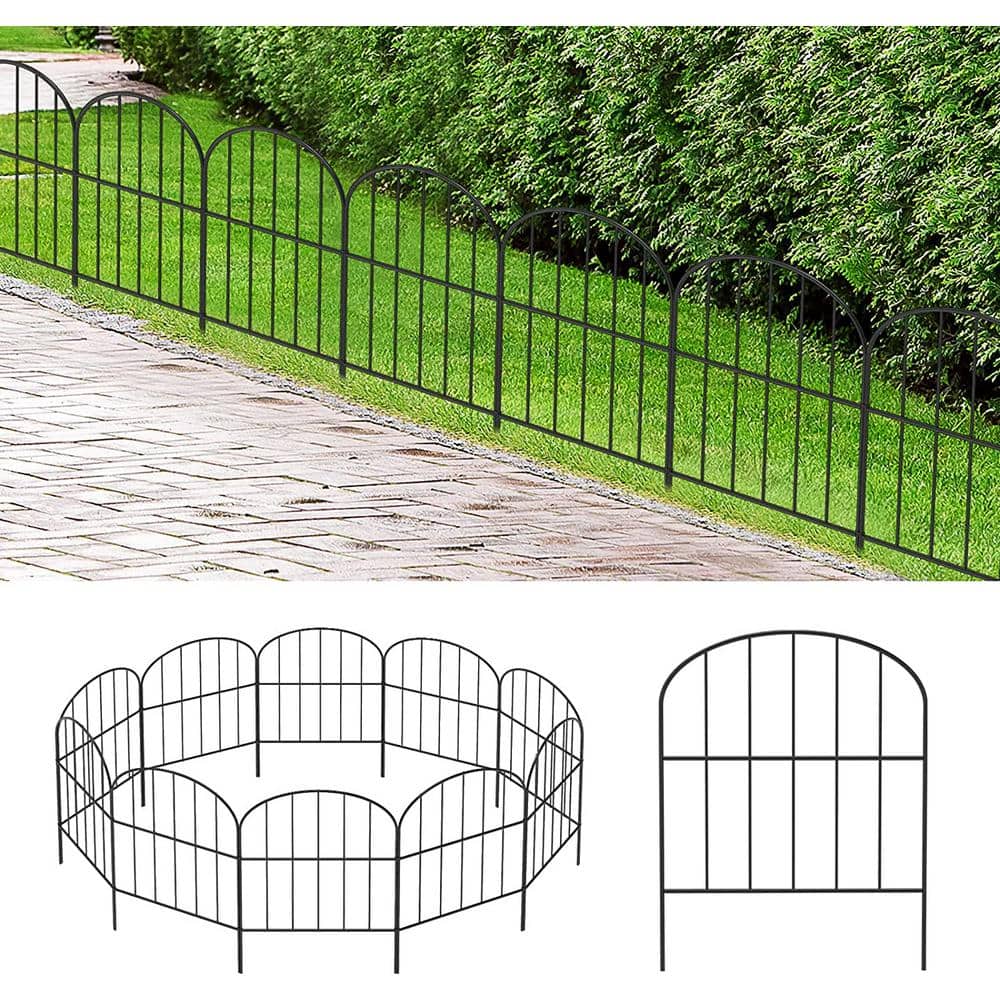 Oumilen Garden Fence, 10 ft. L x 16.5 in. H, Rustproof Metal Wire Panel, Arched