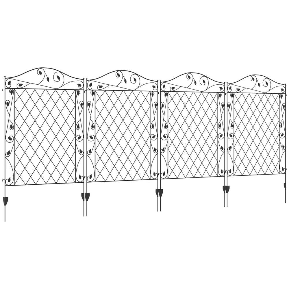 Outsunny 138.5 in. Metal Flower Garden Fence