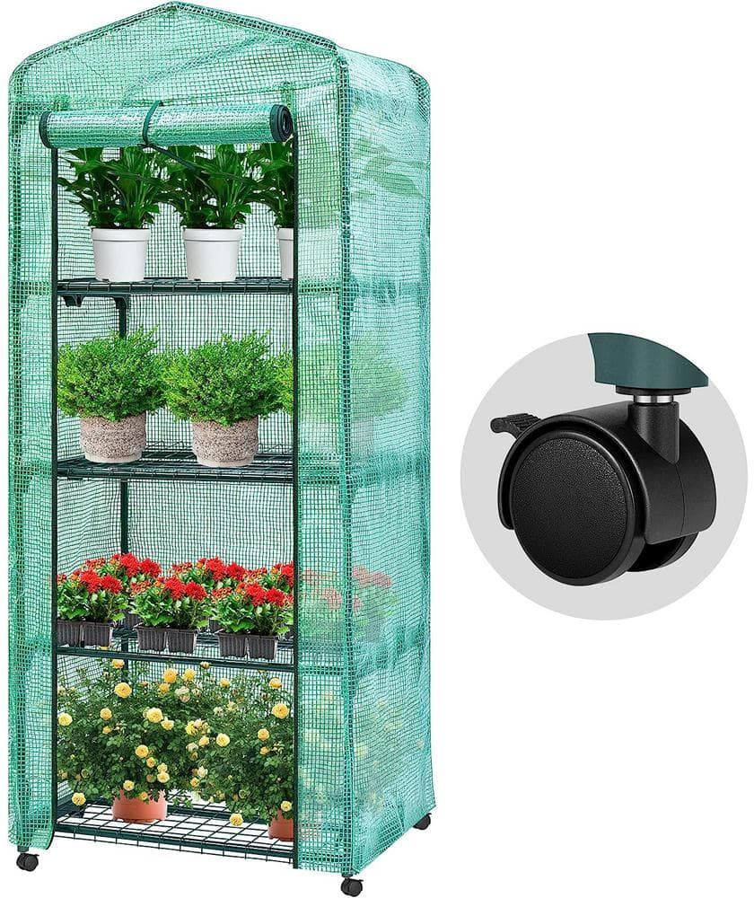 VIVOSUN 4-Tier 26.77 in. W x 19.1 in. D x 63 in. H Mini Portable Greenhouse