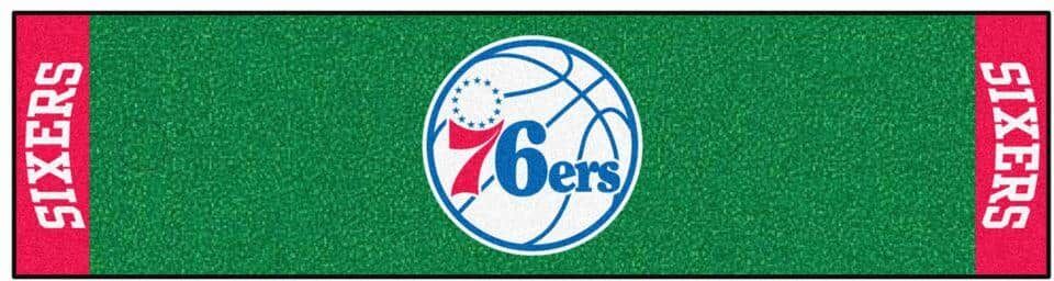 FANMATS NBA Philadelphia 76ers 1 ft. 6 in. x 6 ft. Indoor 1-Hole Golf Practice Putting Green