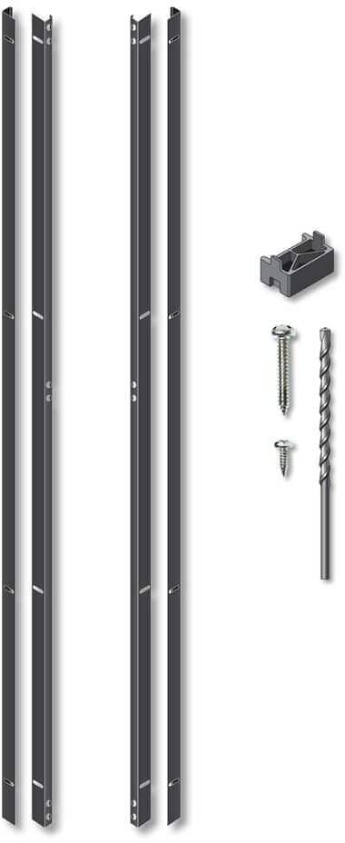 OUTDECO 72 in. Black Galvanized Steel Adjustable Slat Fence Frame Kit