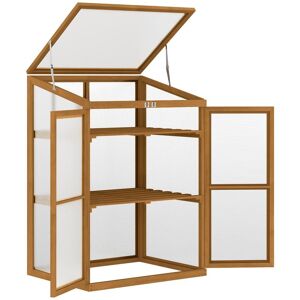 Outsunny 30 in. W x 24 in. D x 44 in. H Wooden Cold Brown Greenhouse