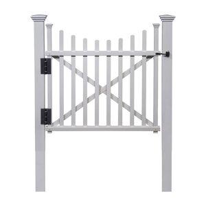 Zippity Outdoor Products 3-1/2 ft. H x 3-1/2 ft. W White Vinyl Manchester Fence Gate Kit with Posts and Hardware, White Vinyl (PVC)