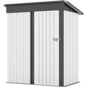 Patiowell 5 ft. W x 3 ft. D Outdoor Storage White Metal Shed with Sloping Roof and Lockable Door (16 sq. ft.)
