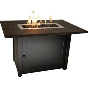 Endless Summer 40 in. x 28 in. Outdoor Rectangular Steel Frame LP Gas Brown Fire Pit with Electronic Ignition and Cover