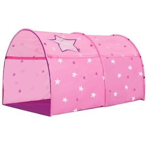 Alvantor Indoor Pop Up Portable Frame Polyester Starlight Bed Canopy Kids Play Tent Twin Curtains Glow in The Dark Stars Pink