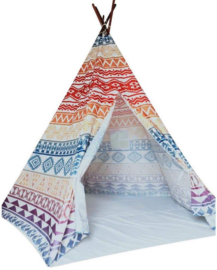 Ejoy 8 ft. Tall Super Large Natural Cotton Canvas Teepee Tent for Kids Indoor and Outdoor Playing