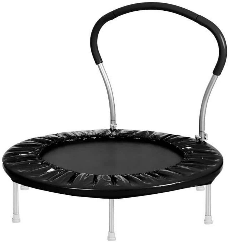 36 in. Black Metal Mini Trampoline for Kid