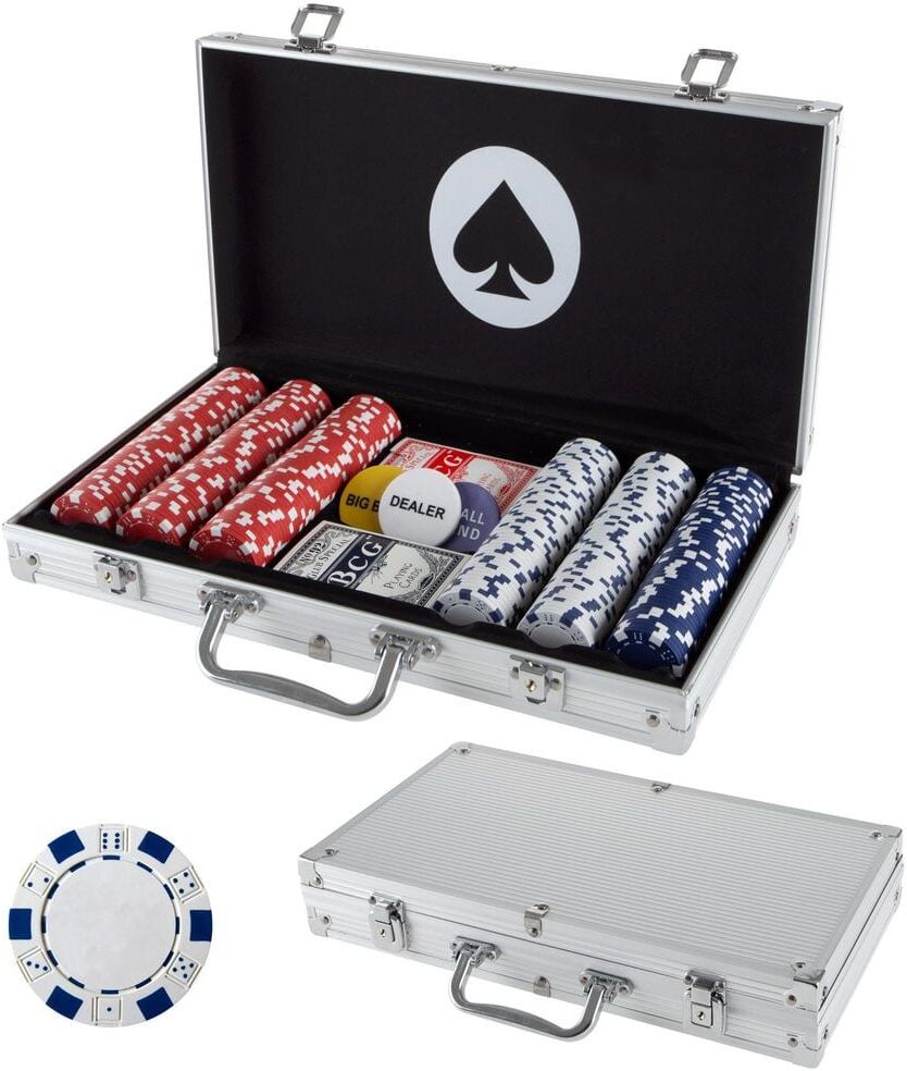 Trademark Poker Poker Chip Set with Carrying Case Silver