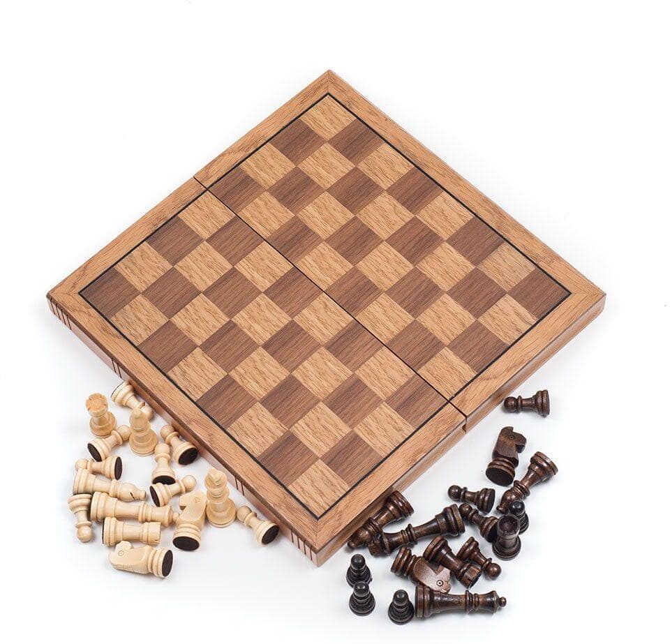 Trademark Games Wooden Book Style Chess Board with Staunton Chessmen