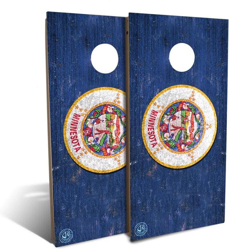 IPG Global Marketing Minnesota State Flag Cornhole Board Set (Includes 8 Bags)